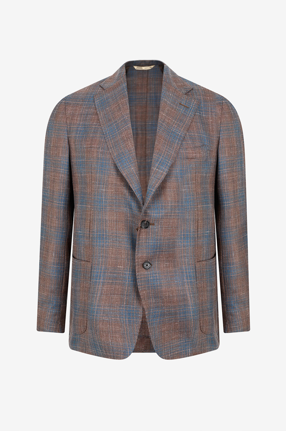 MAURIZIO BALDASSARI Karierter einreihiger Blazer aus Wolle und Seide Herren BRAUN 1