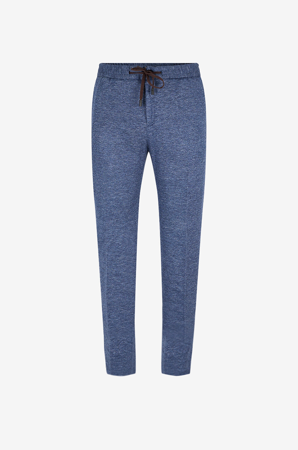 MAURIZIO BALDASSARI Pantalon de jogging en maille de lin mélangée chiné Homme BLEU MOYEN 1