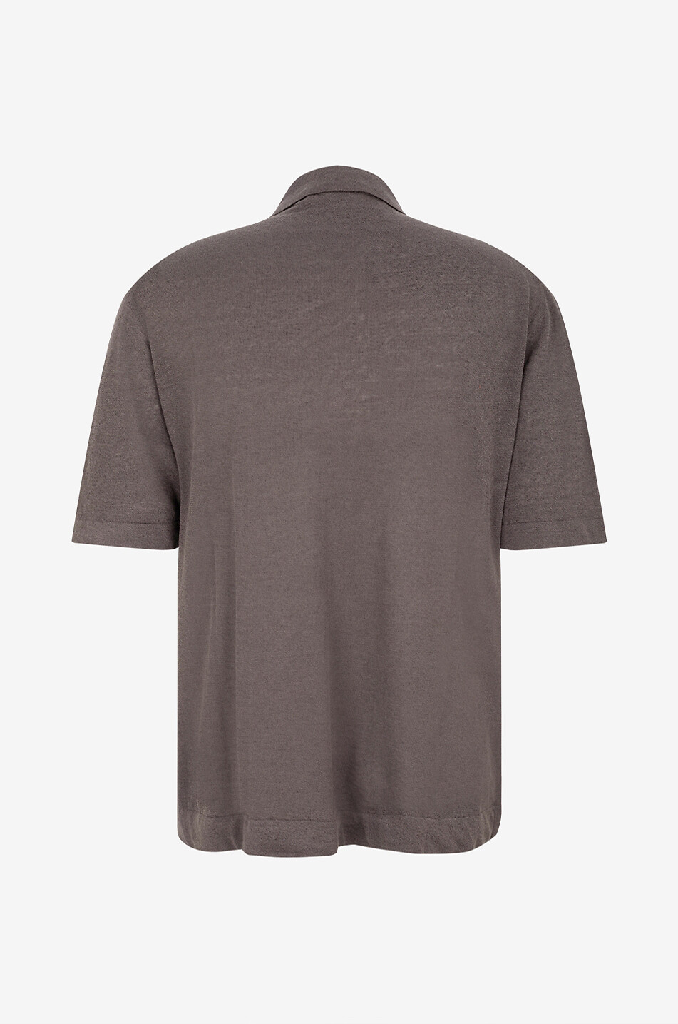 SLOWEAR Kurzarm-Hemd aus Leinen- und Buamwolljersey Herren MITTELBRAUN 2