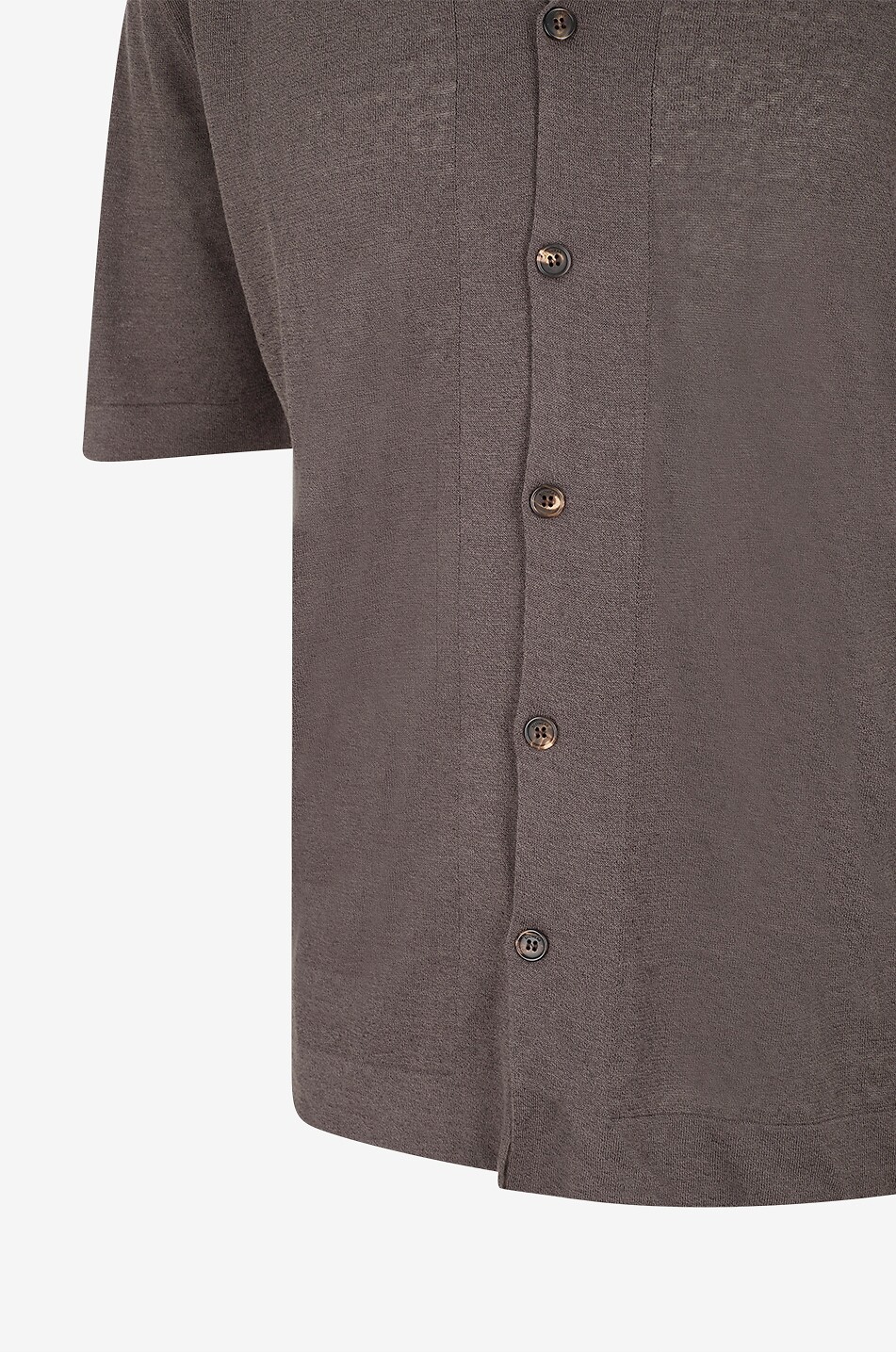 SLOWEAR Kurzarm-Hemd aus Leinen- und Buamwolljersey Herren MITTELBRAUN 3