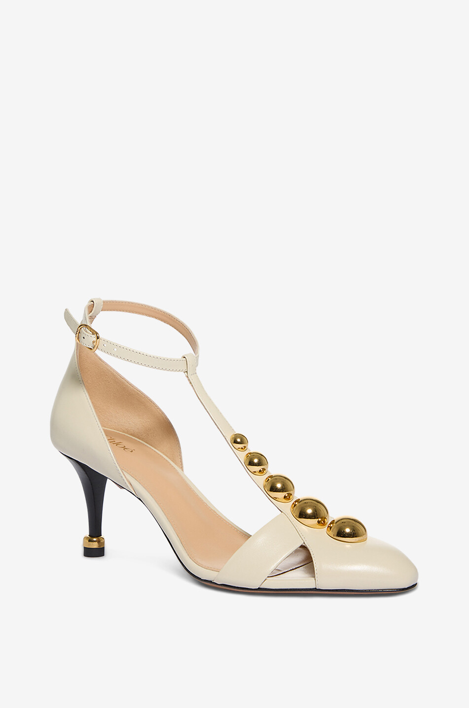 Cleia 70 studded leather T-strap pumps