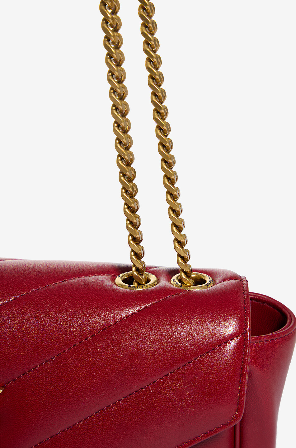 SAINT LAURENT PARIS Loulou Small quilted smooth leather shoulder bag Women RED 5
