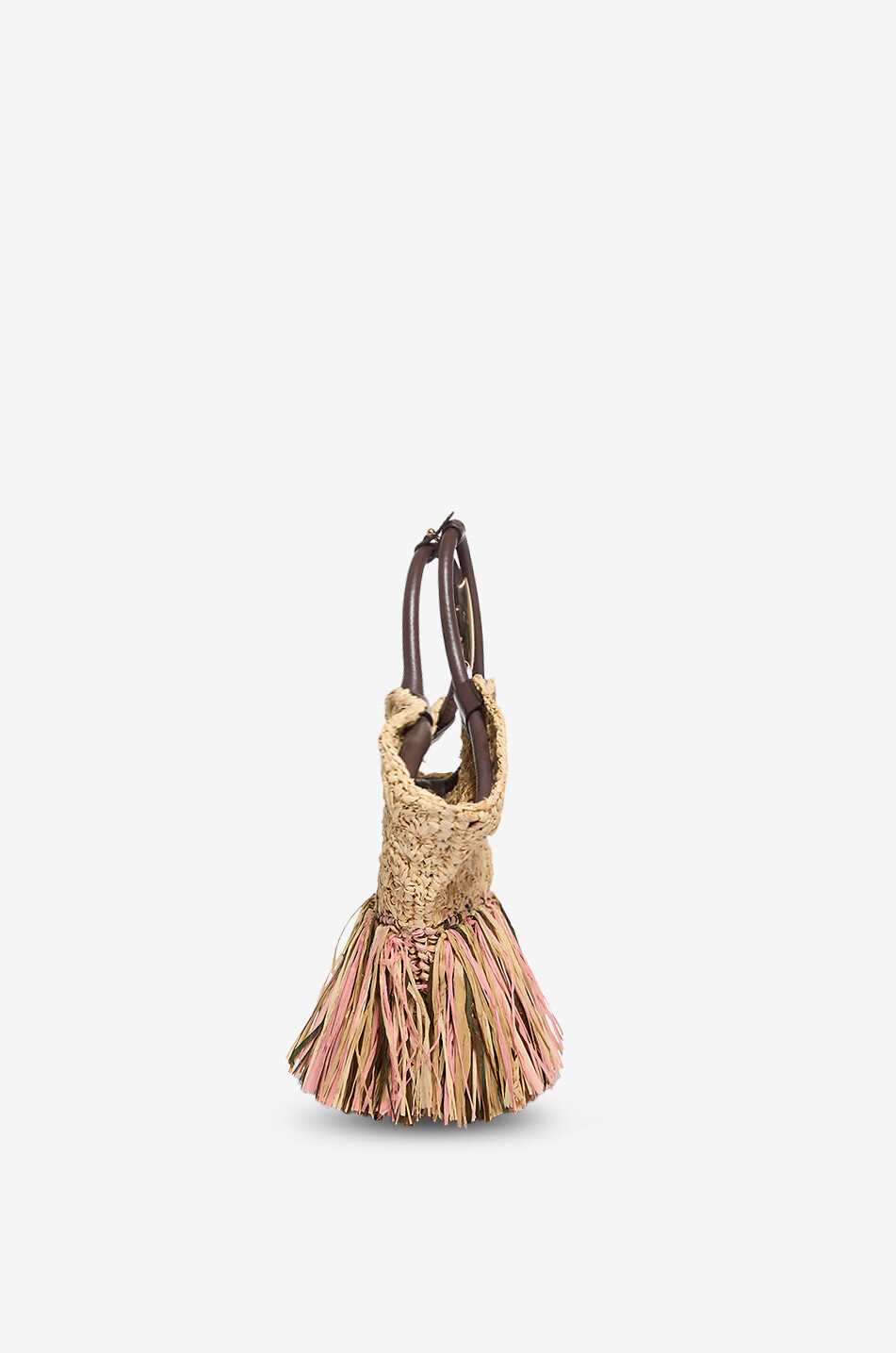 ZIMMERMANN Goldentime fringed raffia and leather tote bag Women BEIGE 4