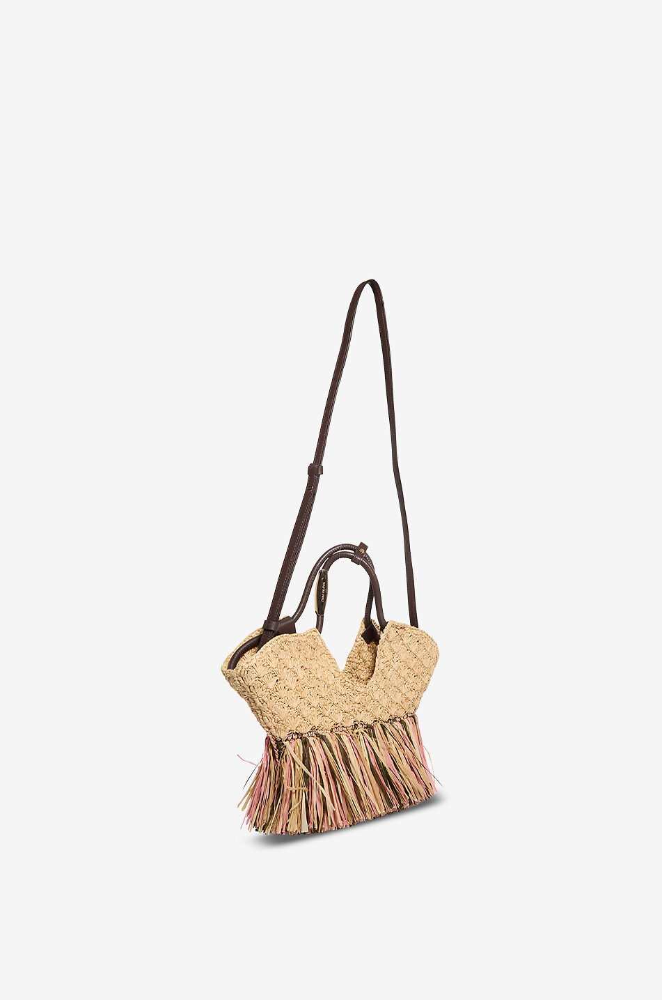 ZIMMERMANN Goldentime fringed raffia and leather tote bag Women BEIGE 5