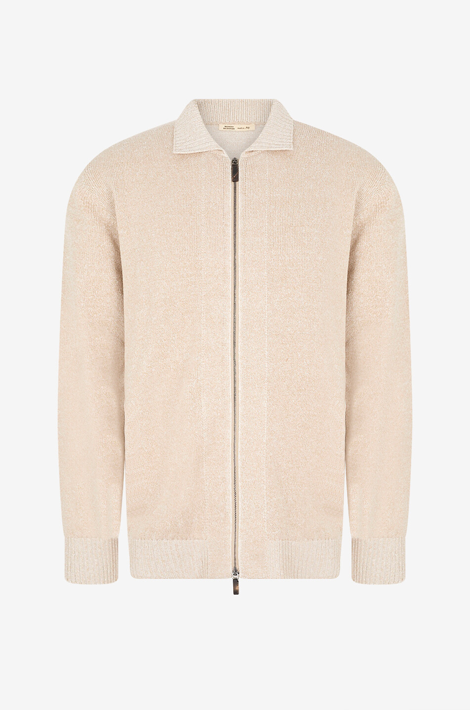 MAURIZIO BALDASSARI Blouson zippé en maille de lin mélangé Vanisé Homme Beige clair 1