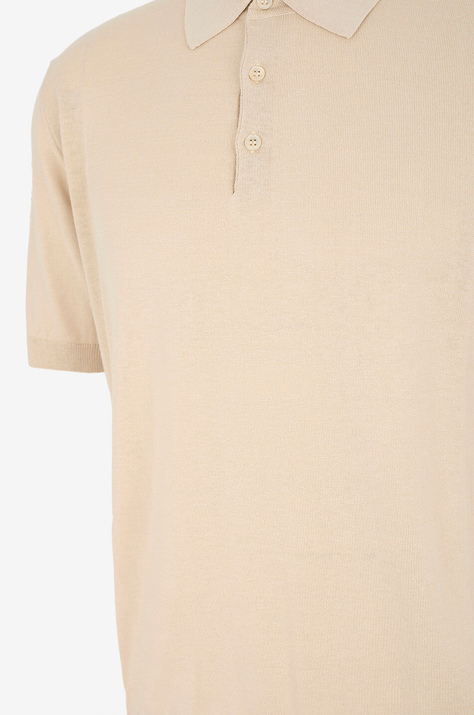 MAURIZIO BALDASSARI Strick-Polohemd aus Seide und Baumwolle mit kurzen Ärmeln Herren Mittle beige 3