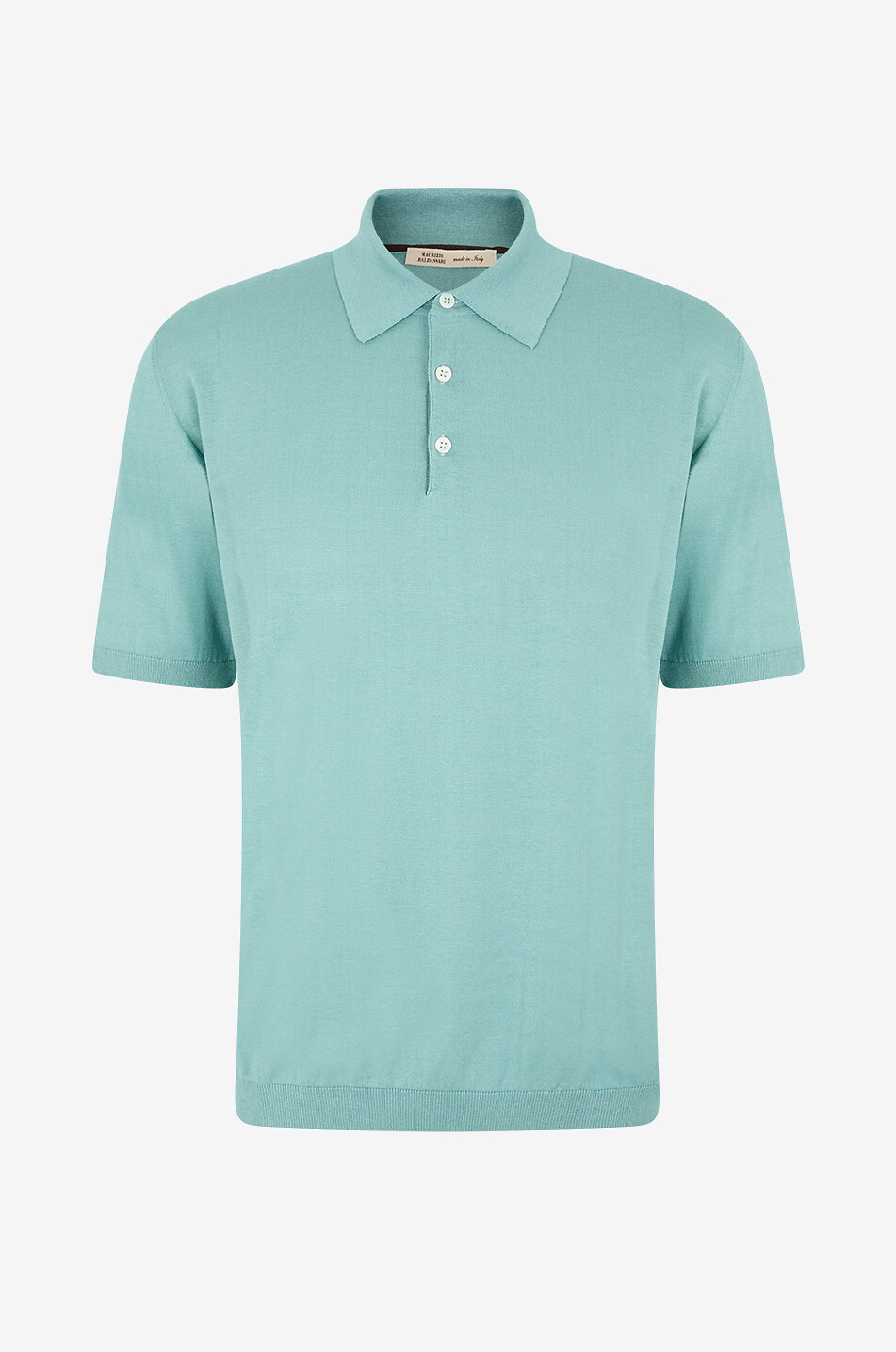 MAURIZIO BALDASSARI Strick-Polohemd aus Seide und Baumwolle mit kurzen Ärmeln Herren MITTELGRÜN 1