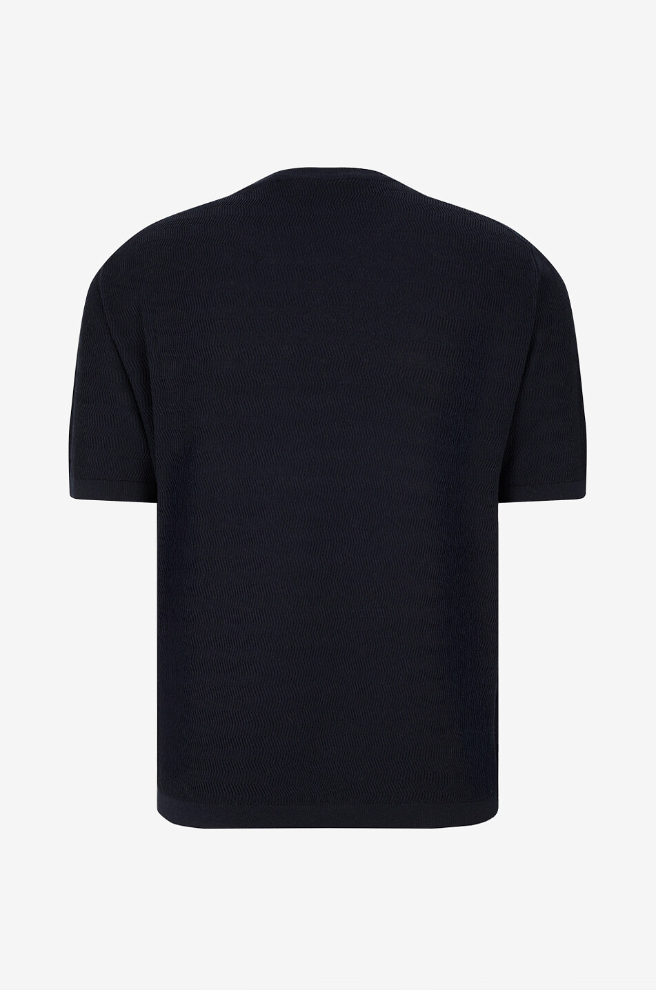 MAURIZIO BALDASSARI Pull à manches courtes maille chevron en soie et coton Homme BLEU FONCE 2