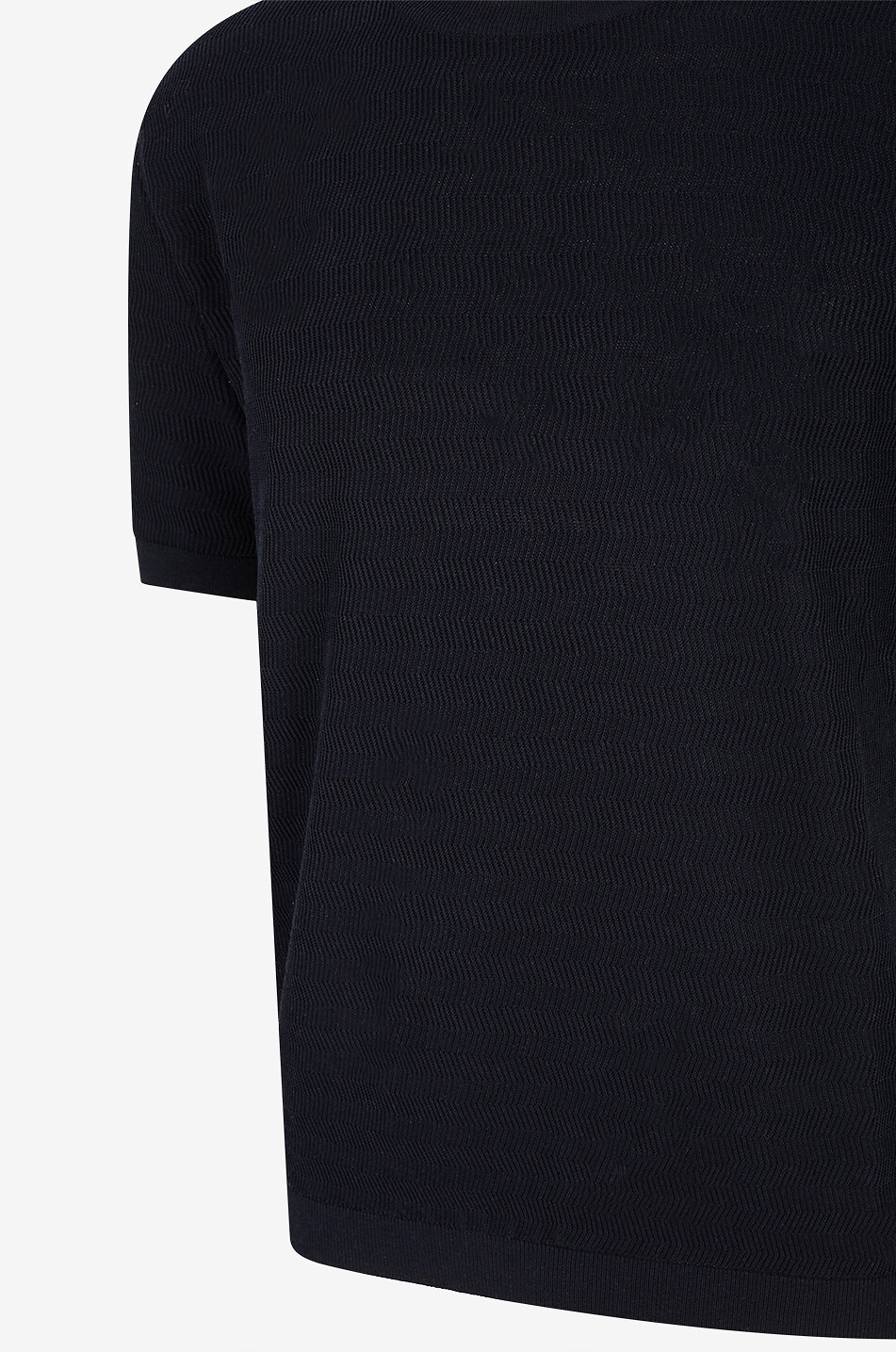 MAURIZIO BALDASSARI Pull à manches courtes maille chevron en soie et coton Homme BLEU FONCE 3