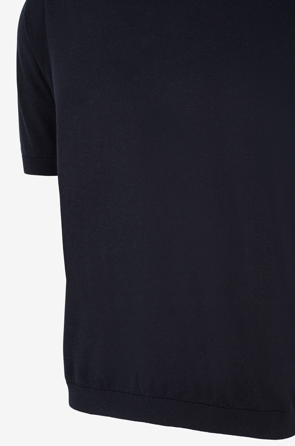 MAURIZIO BALDASSARI Polo à manches courtes et col rayé en soie et coton Homme BLEU FONCE 3