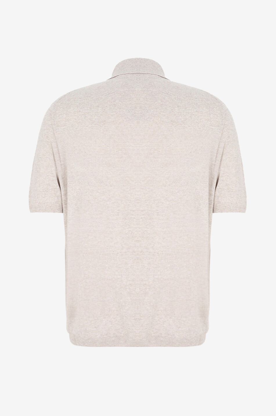 MAURIZIO BALDASSARI Polo à manches courtes en maille chiné de lin et cachemire Homme Beige clair 2