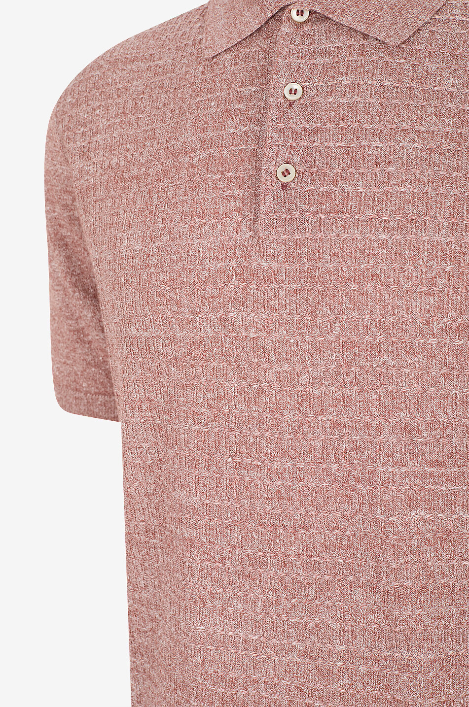 MAURIZIO BALDASSARI Kurzarm-Strick-Polohemd aus meliertem Leinen- und Kaschmirmix Herren MITTELORANGE 3