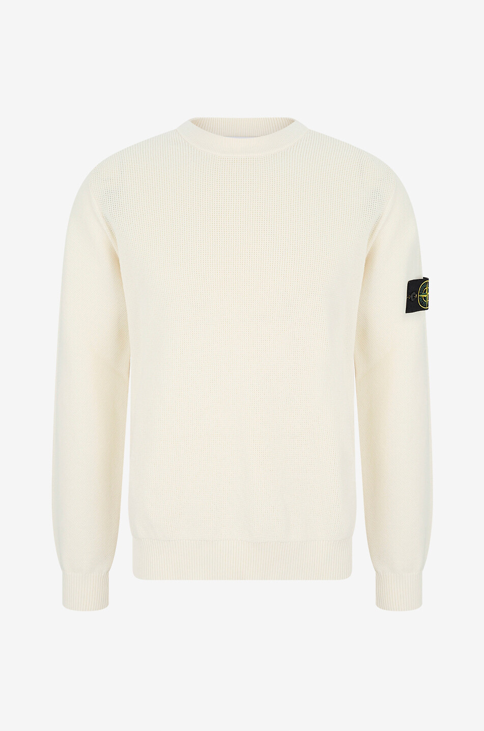 STONE ISLAND Pull à col rond 5100029 Micro Stitch Soft Organic Cotton Homme BLANC CASSE 1