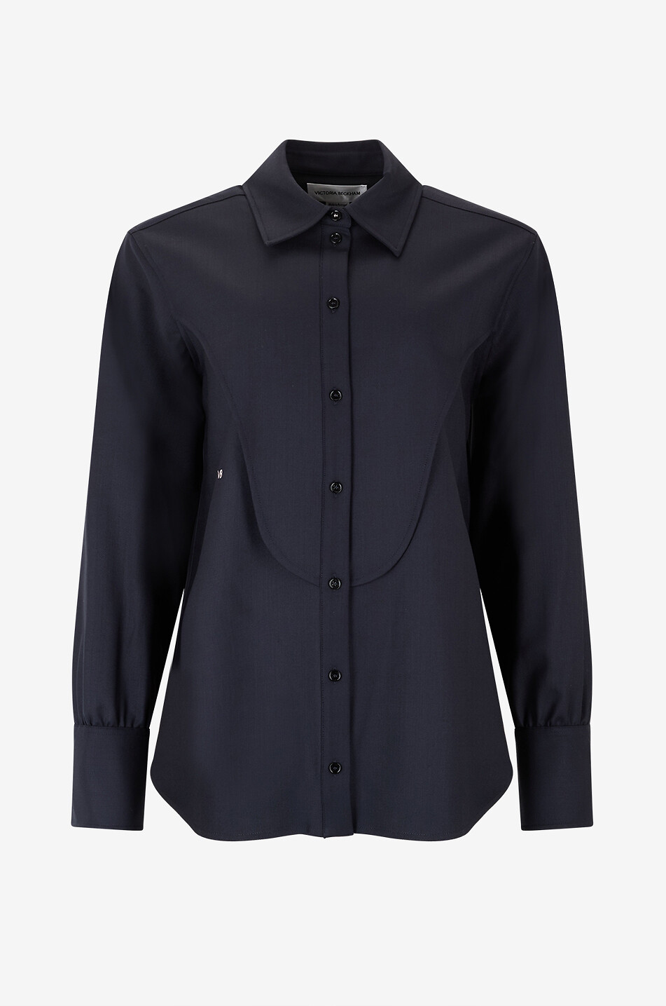 VICTORIA BECKHAM Schmales Hemd aus Wollmischgewebe mit Latz Damen DUNKELBLAU 1