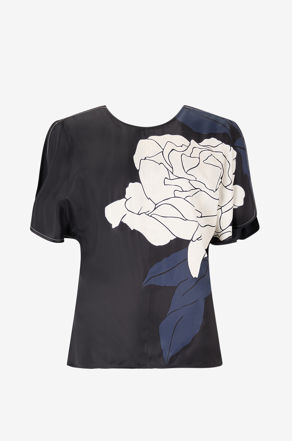 VICTORIA BECKHAM Top fleuri à manches drapées courtes Femme MULTICOLORE 1