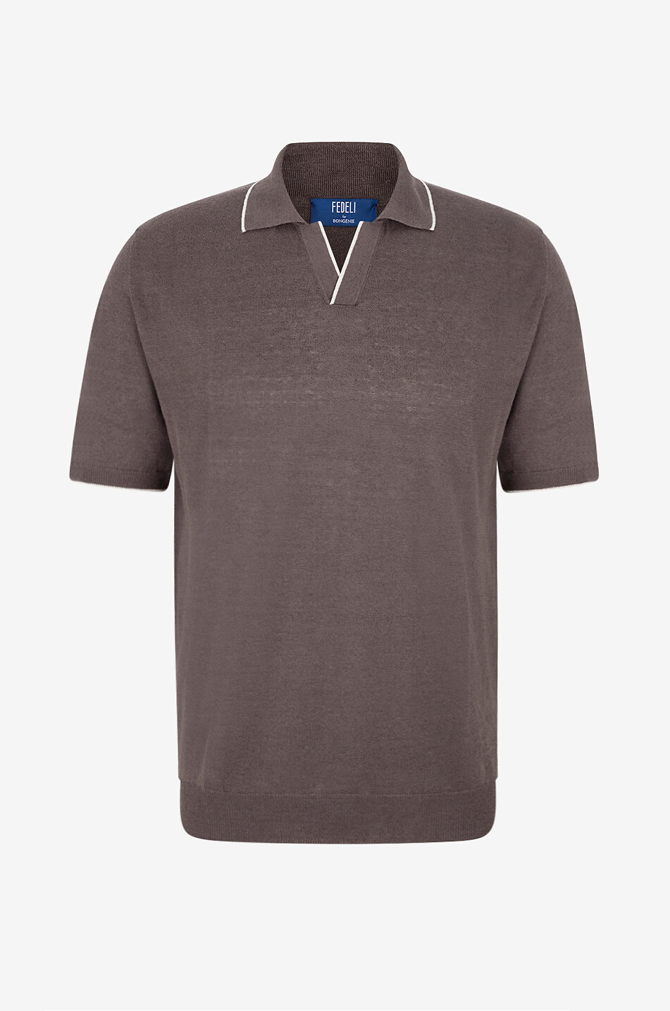 Delta knit linen and cotton polo shirt