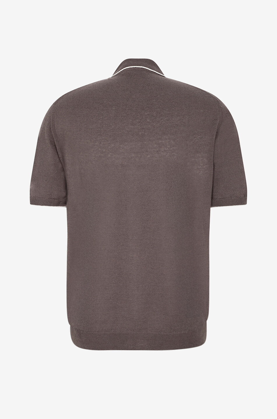 FEDELI Delta knit linen and cotton polo shirt Men BROWN 2