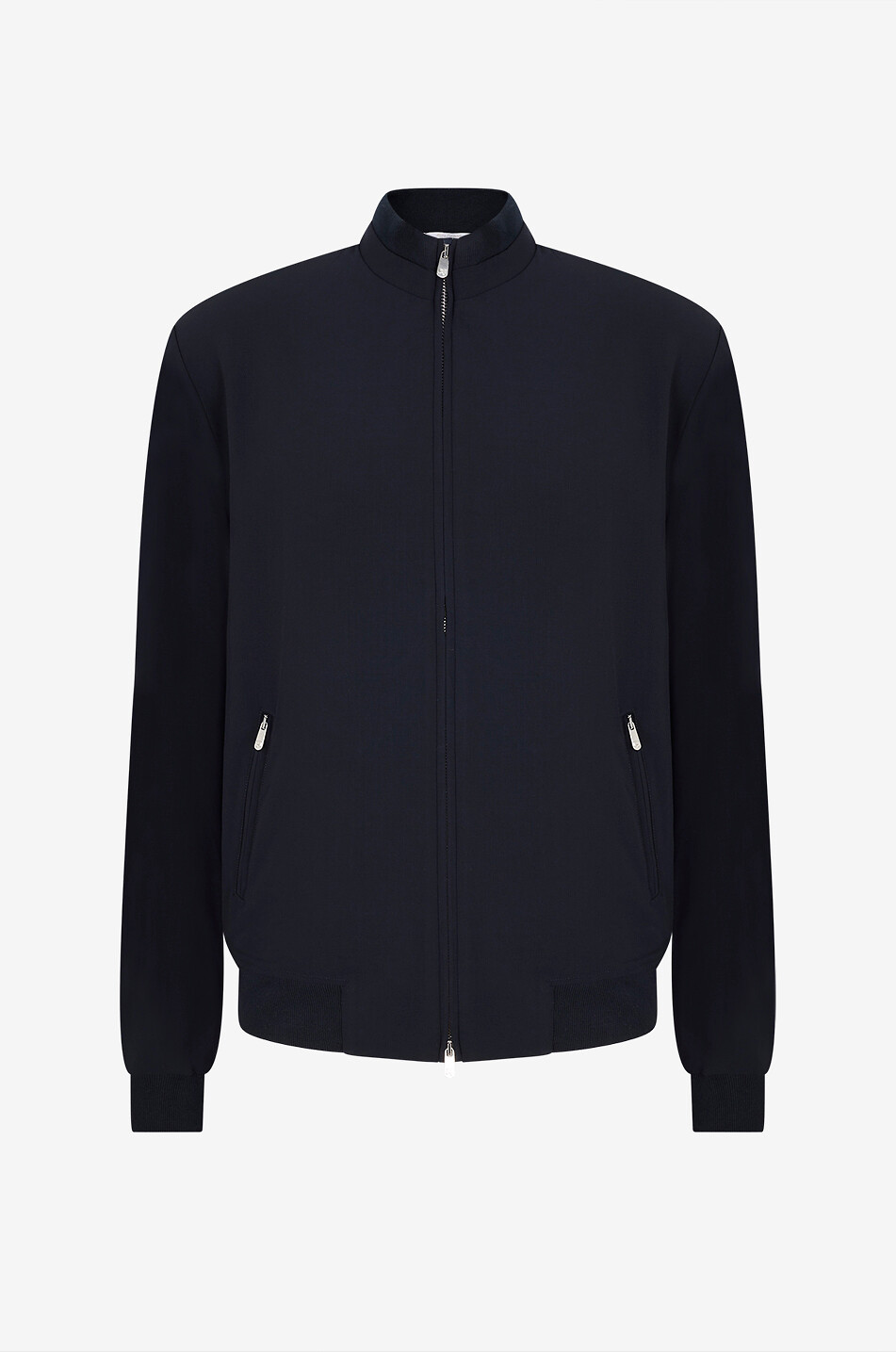 Icon virgin wool stand-collar short jacket
