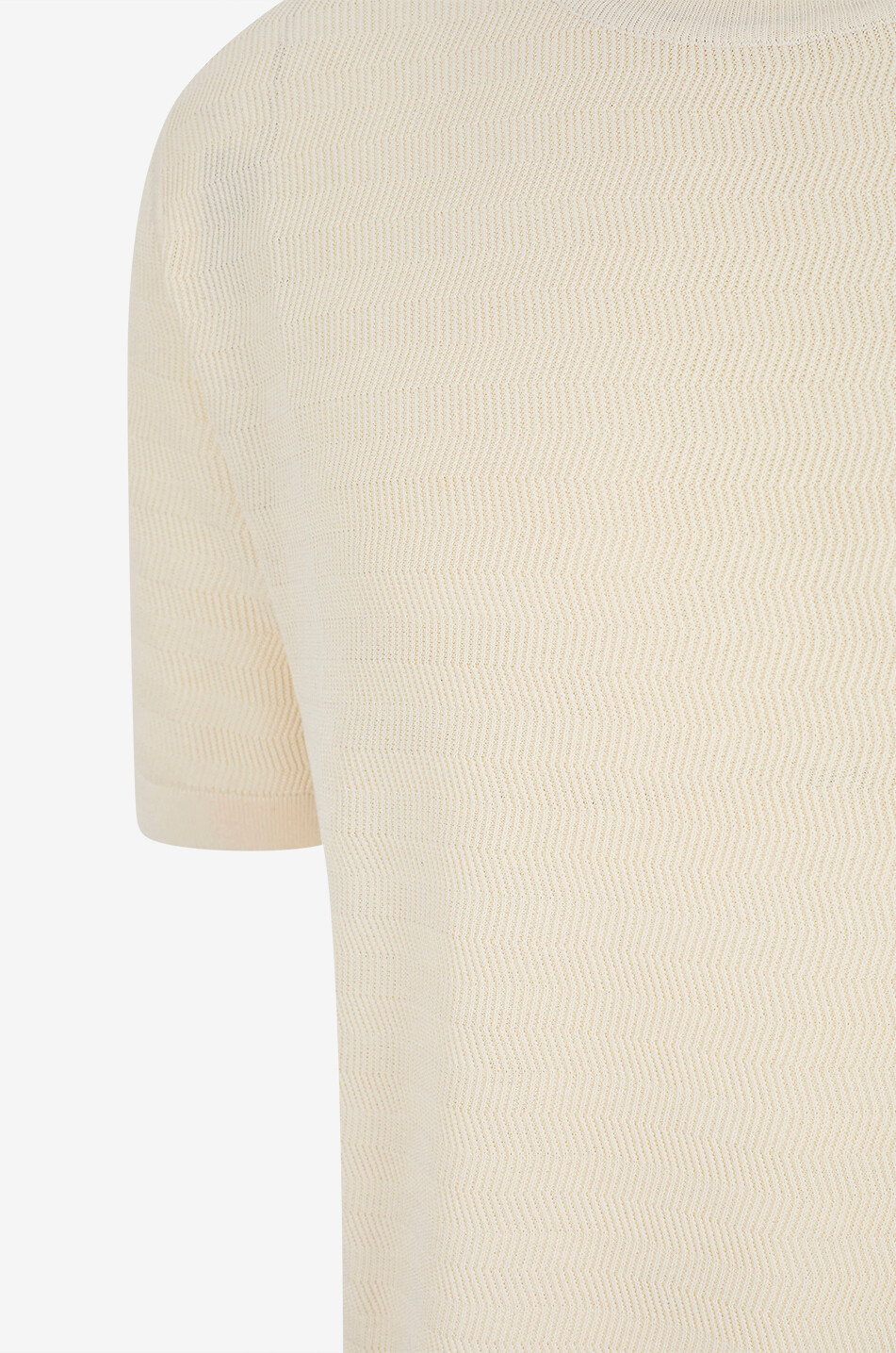 MAURIZIO BALDASSARI T-shirt à col rond côtelé en soie et coton Homme BLANC CASSE 3