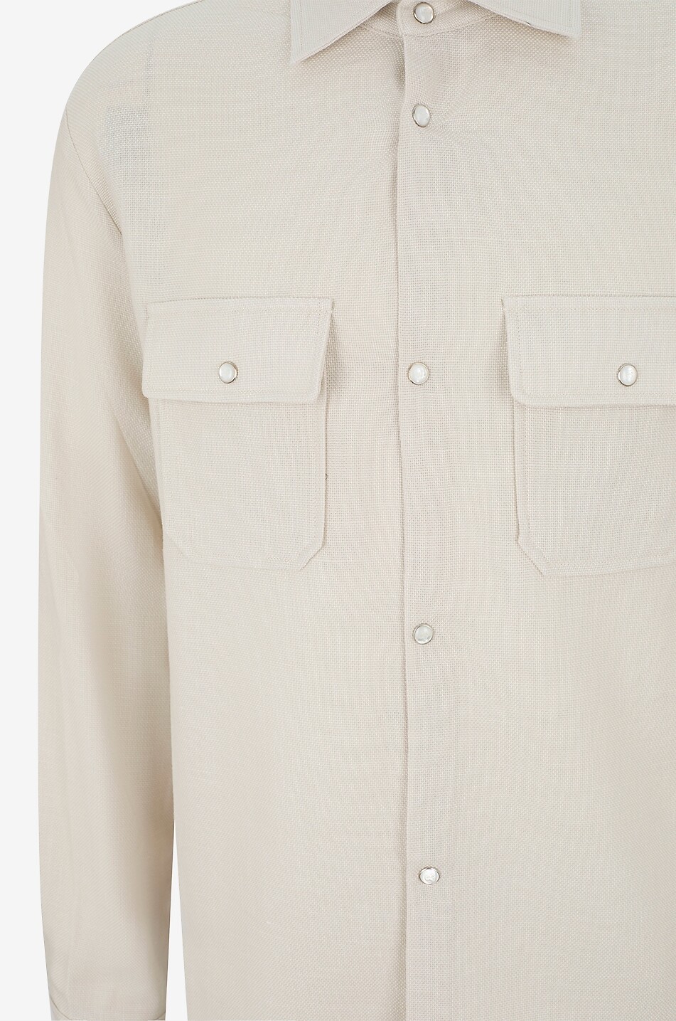 MARCO PESCAROLO Surchemise en laine vierge Next Homme BLANC CASSE 3