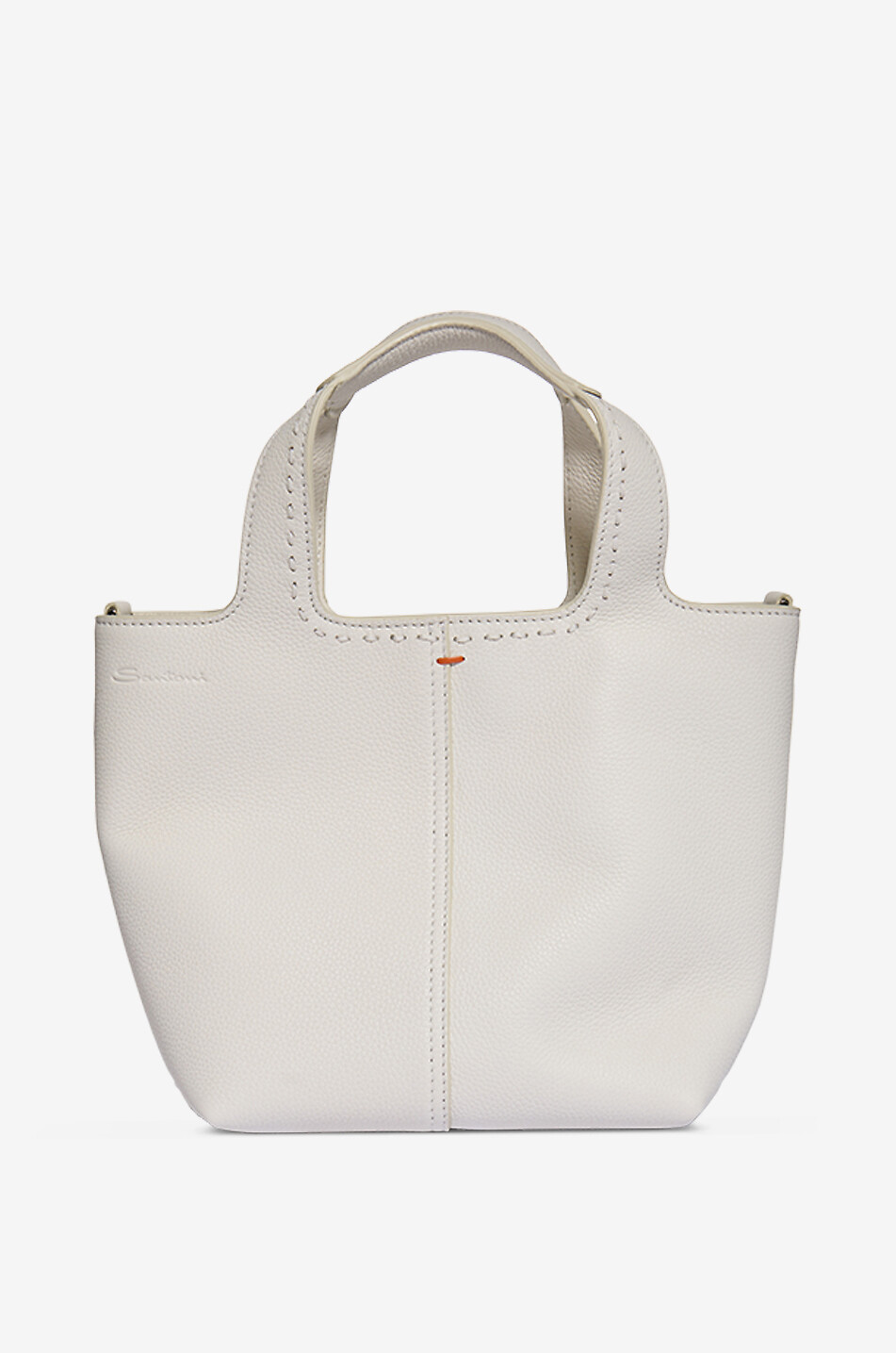 Rechteckiger Shopper aus genarbtem Leder Mini Morbida