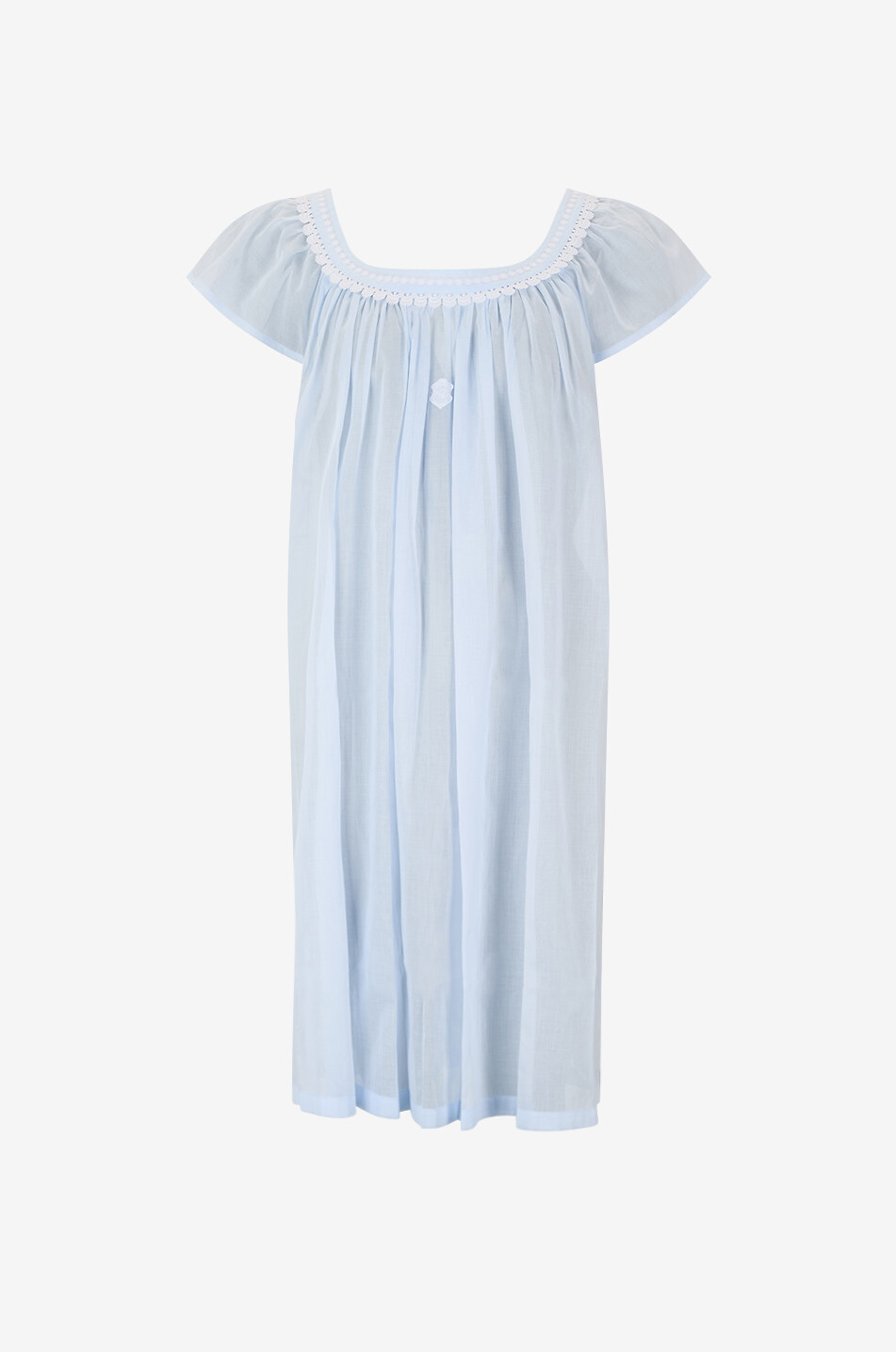CELESTINE Ivanka 2 lace-trimmed cotton nightdress Women LIGHT BLUE 1