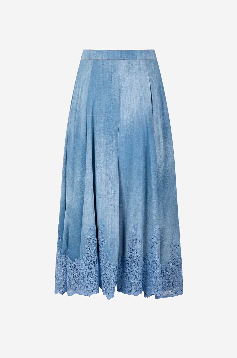 ERMANNO SCERVINO Jupe midi brodée de dentelle Marocain Jeans Print Femme BLEU 2