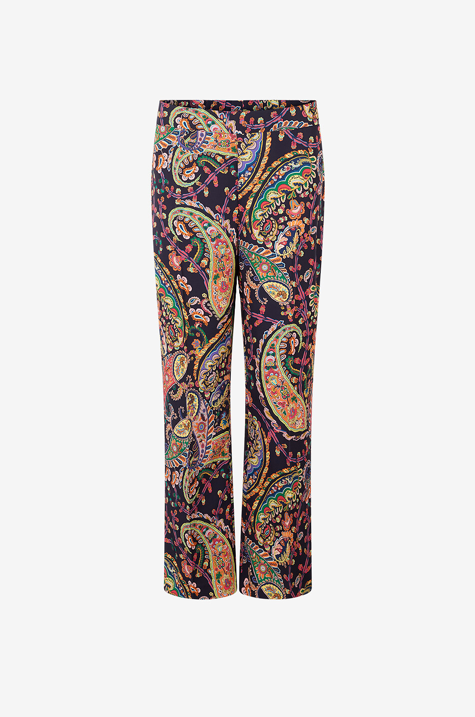 Verkürzte Bootcut-Hose mit Print Floral Paisley