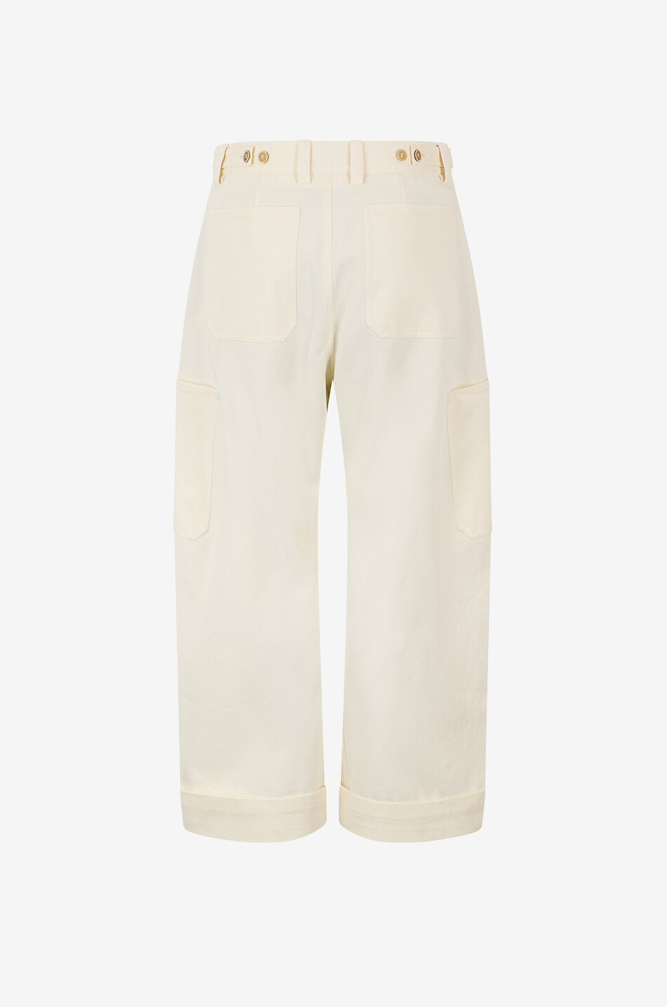 GIVENCHY Cocoon cropped barrel-leg cargo trousers in cotton and wool Women EGGSHELL 2