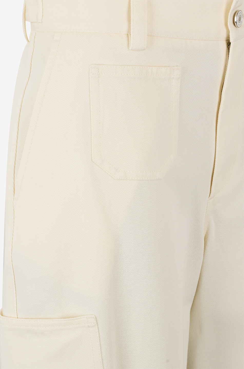 GIVENCHY Cocoon cropped barrel-leg cargo trousers in cotton and wool Women EGGSHELL 3
