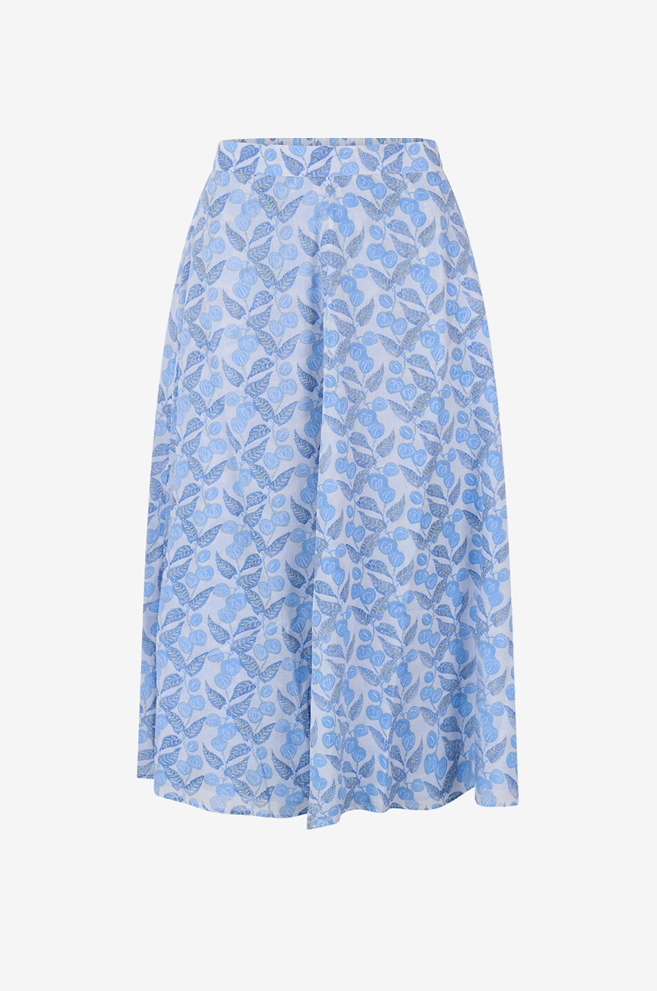 Ausgestellter Midi-Rock aus bedruckter Baumwolle Ofides