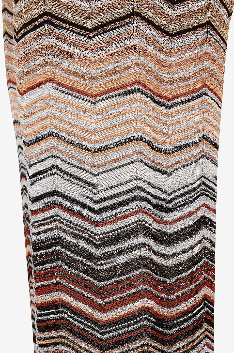 MISSONI Sequinned lurex herringbone knit wide-leg trousers Women RED 3