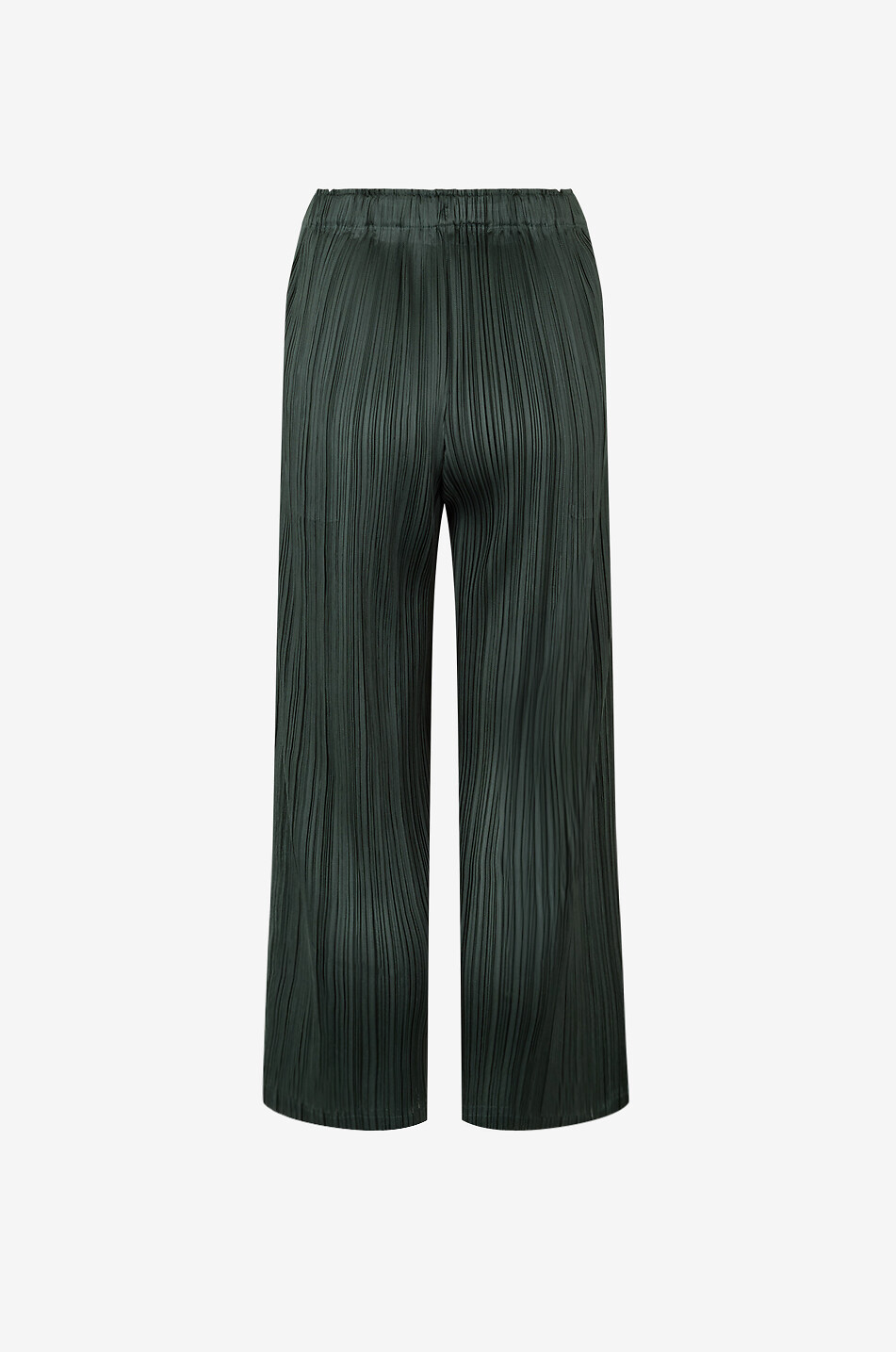 PLEATS PLEASE Monthly Colors pleated crepe straight-leg trousers Women DARK GREEN 2