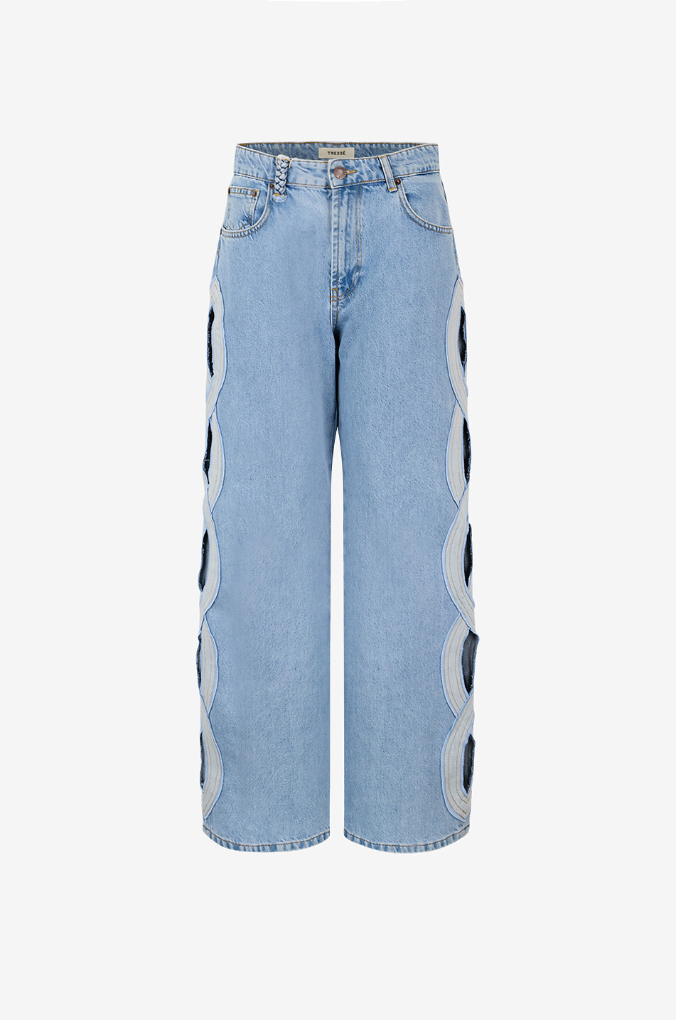 TRESSE PARIS Pouja wide-leg high-rise jeans with side-cut-outs Women BLUE 1