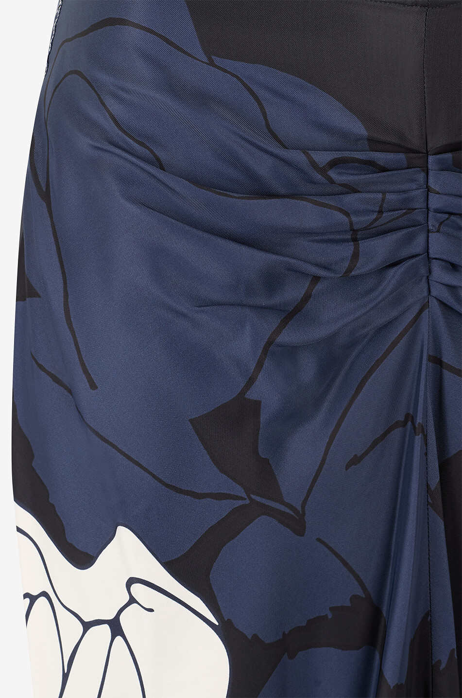 VICTORIA BECKHAM Jupe midi froncée en sergé imprimée roses Gathered Waist Femme MULTICOLORE 3