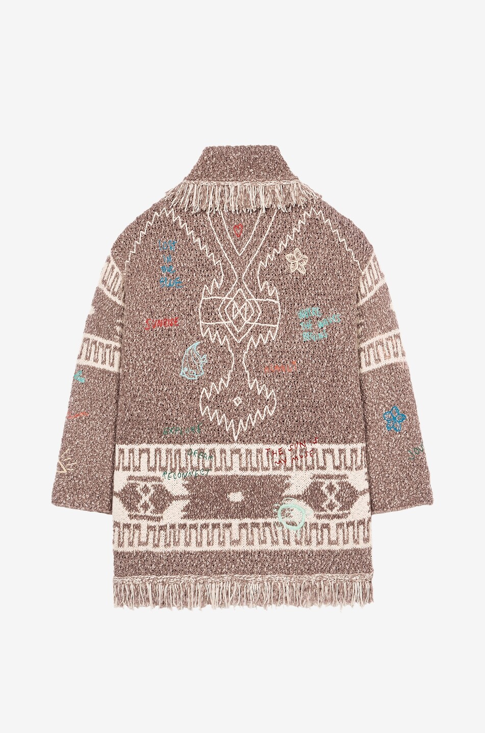 ALANUI Written By The Ocean embroidered cotton jacquard cardigan Women BROWN 2