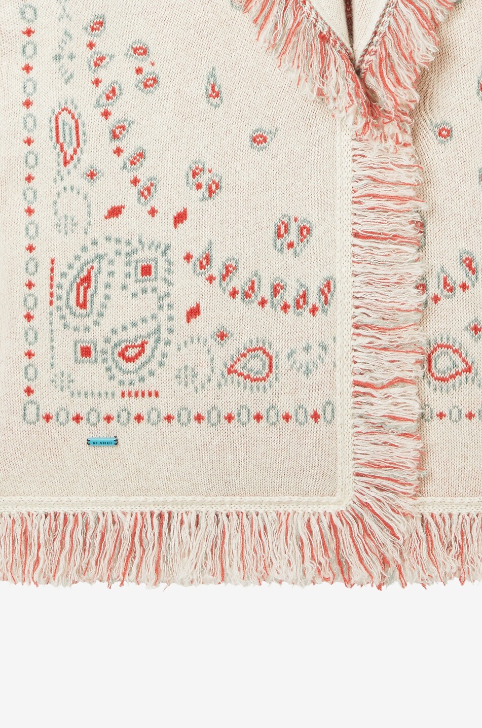 ALANUI Bandana Jacquard cashmere and linen jacquard cardigan Women EGGSHELL 3