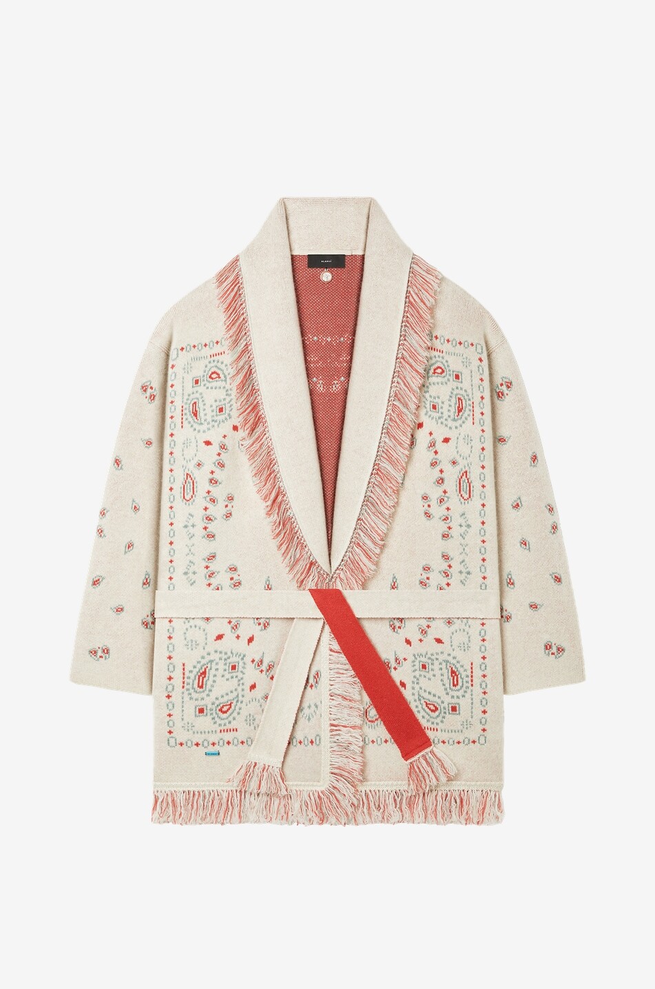 Bandana Jacquard cashmere and linen jacquard cardigan