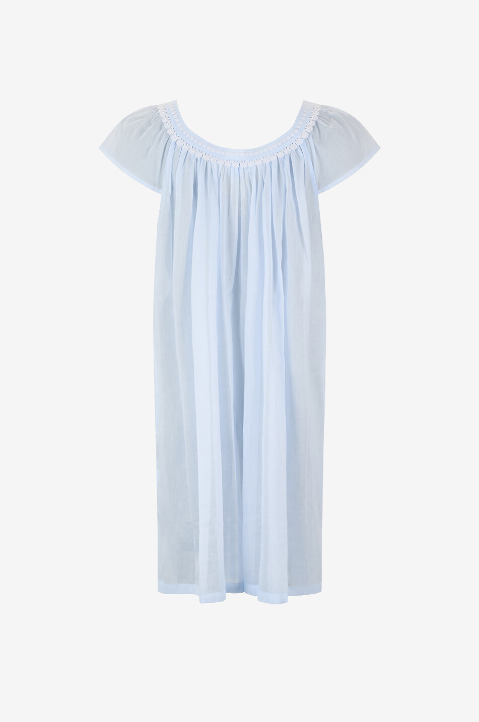 CELESTINE Ivanka 2 lace-trimmed cotton nightdress Women LIGHT BLUE 2