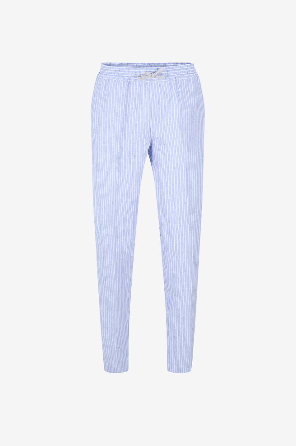 FEDELI Pantalon en toile de lin à rayures Bonifacio Homme BLEU MOYEN 1
