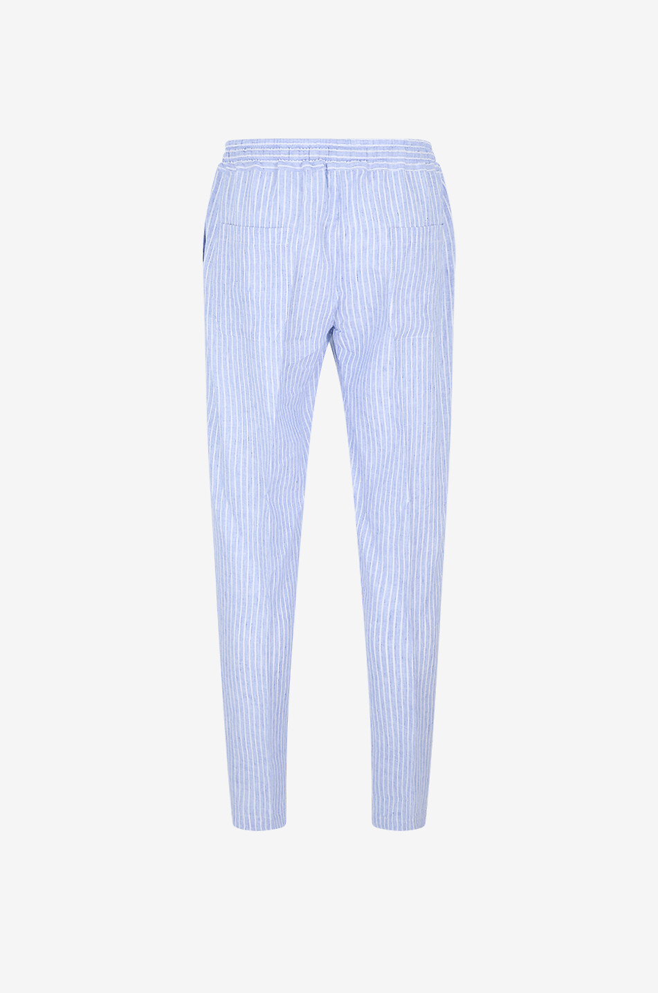 FEDELI Pantalon en toile de lin à rayures Bonifacio Homme BLEU MOYEN 2