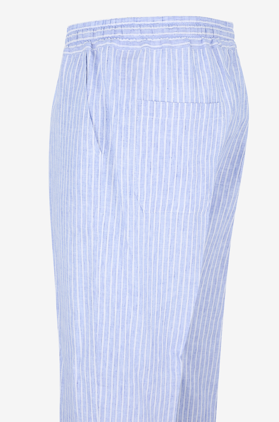 FEDELI Pantalon en toile de lin à rayures Bonifacio Homme BLEU MOYEN 3