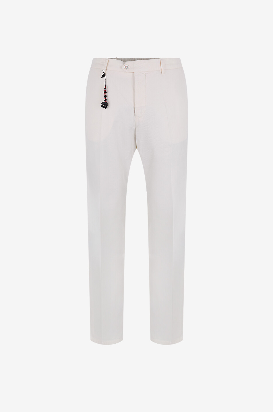 Pantalon slim en sergé de coton et soie Evo