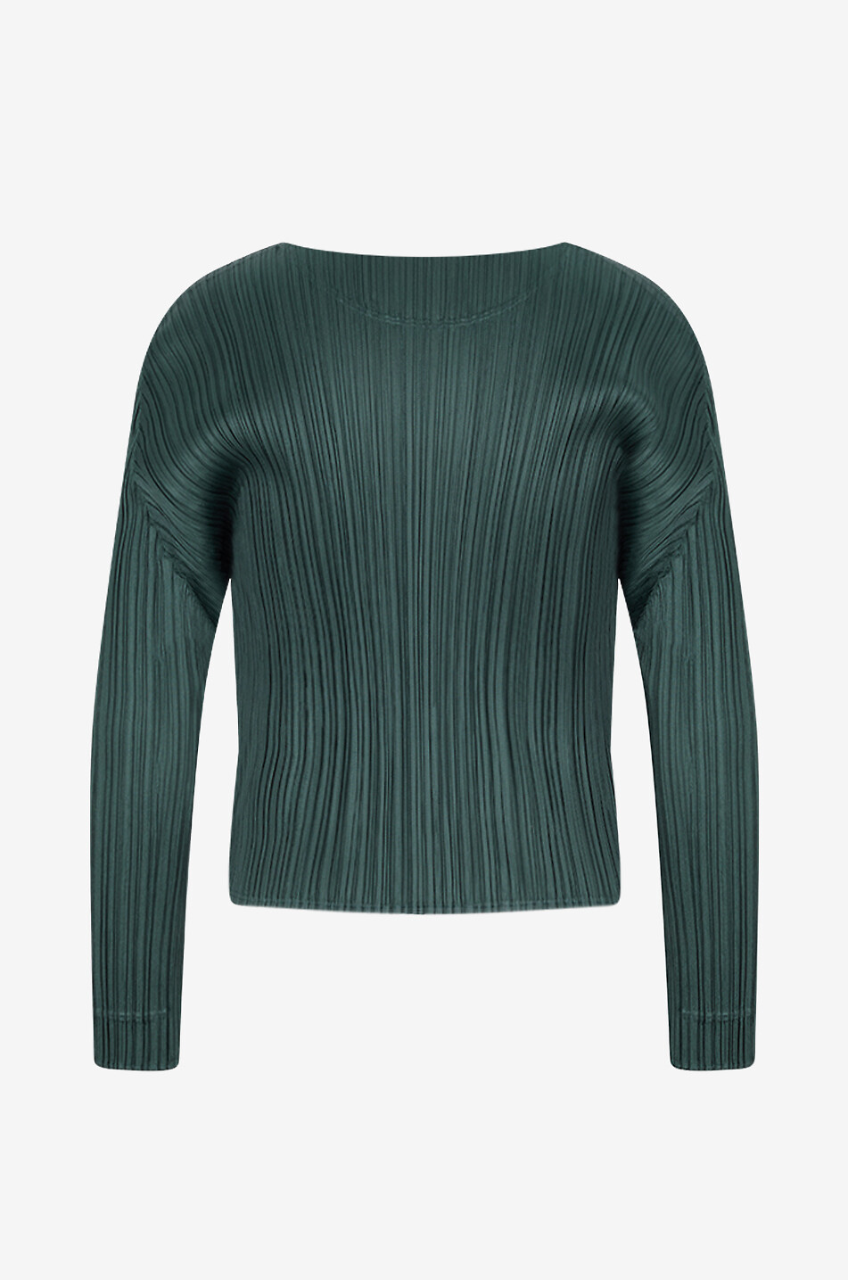 PLEATS PLEASE Top à col bateau plissé en crêpe Monthly Colors Femme VERT FONCÉ 2