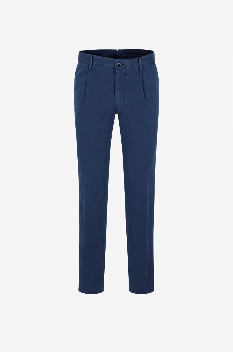 Pantalon chino fuselé en coton et lin