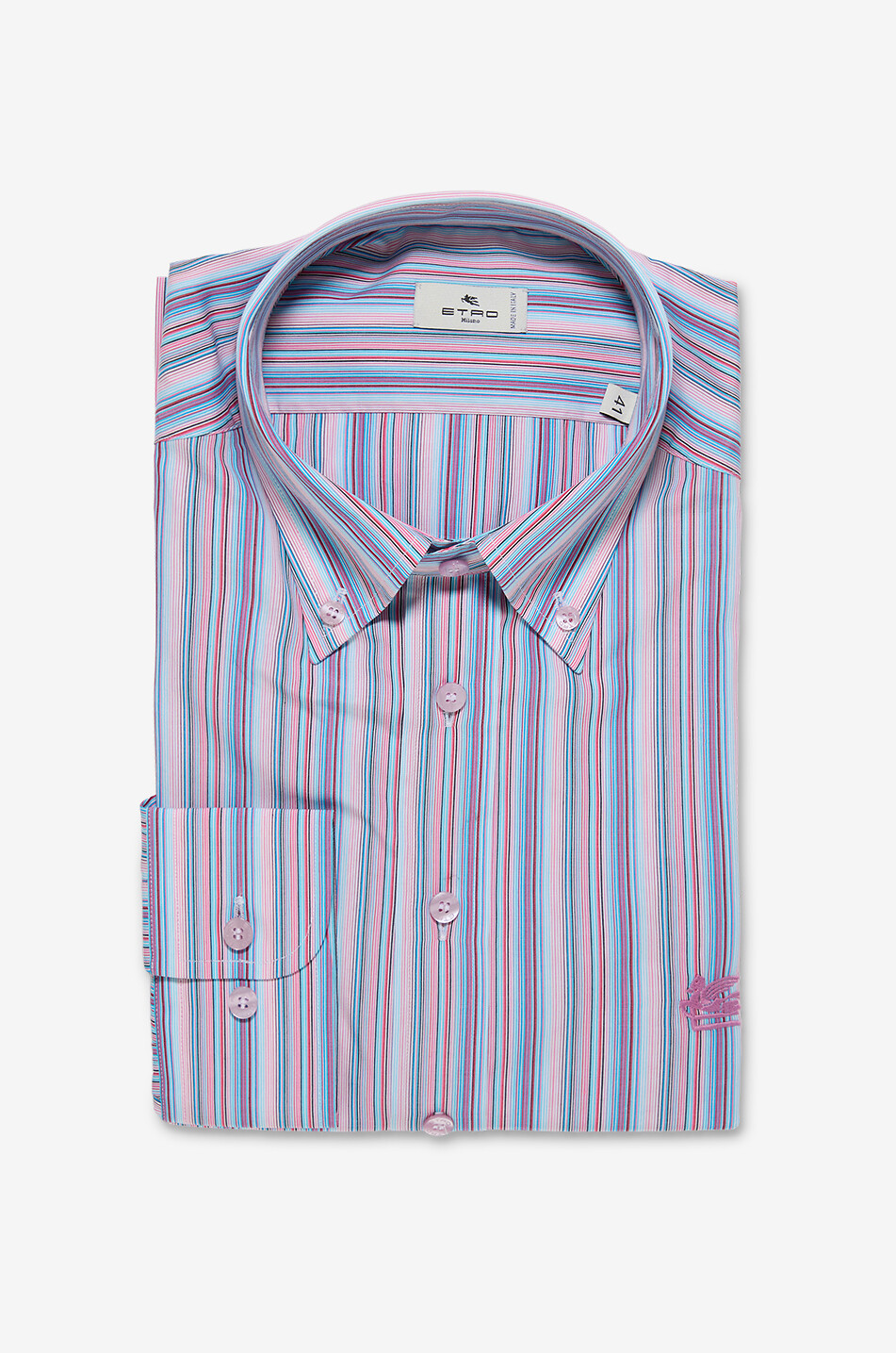 ETRO Chemise à col américain en lin rayée Roma Homme MULTICOLORE 1