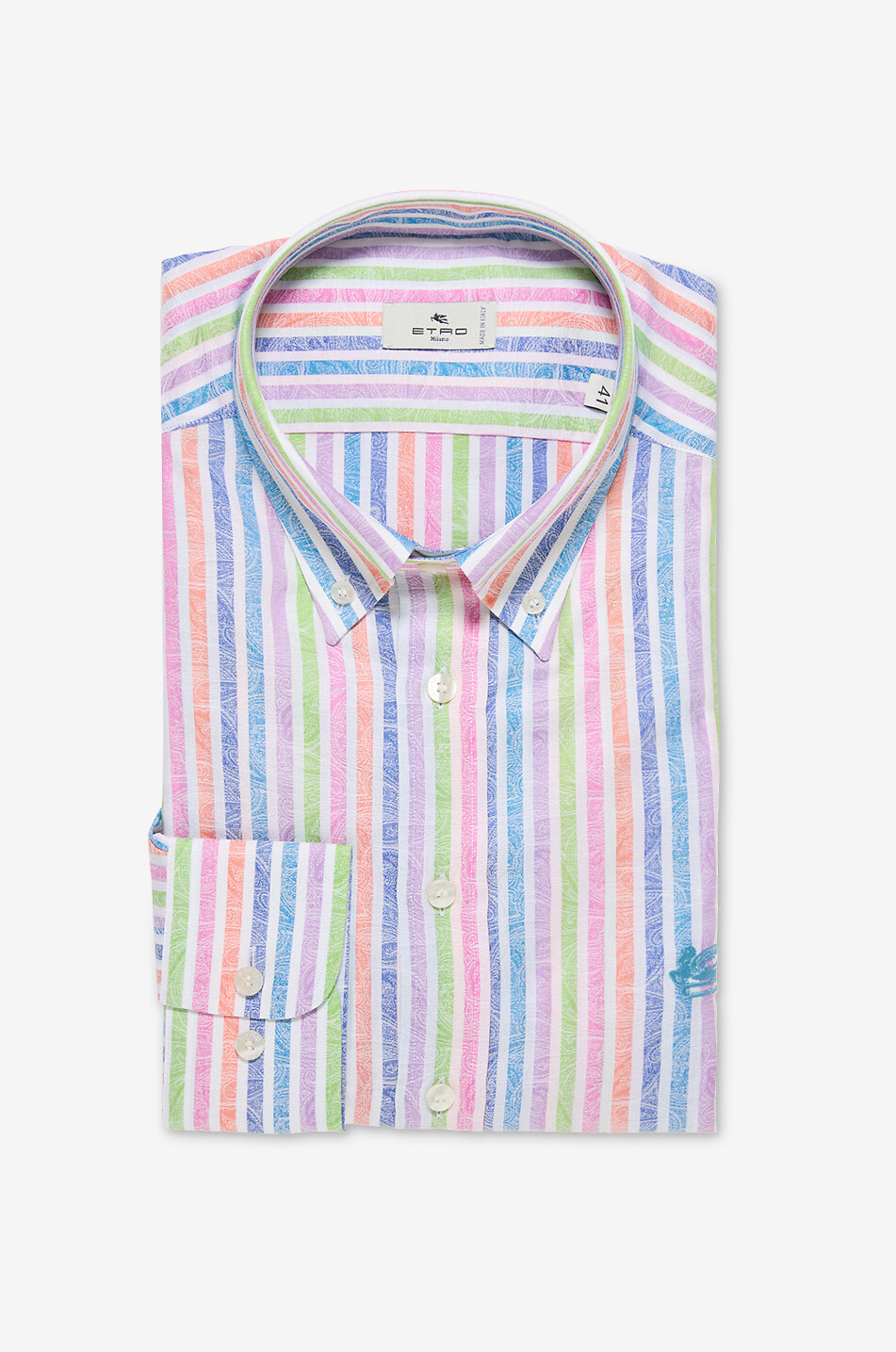ETRO Chemise à col américain en coton paisley Homme MULTICOLORE 1