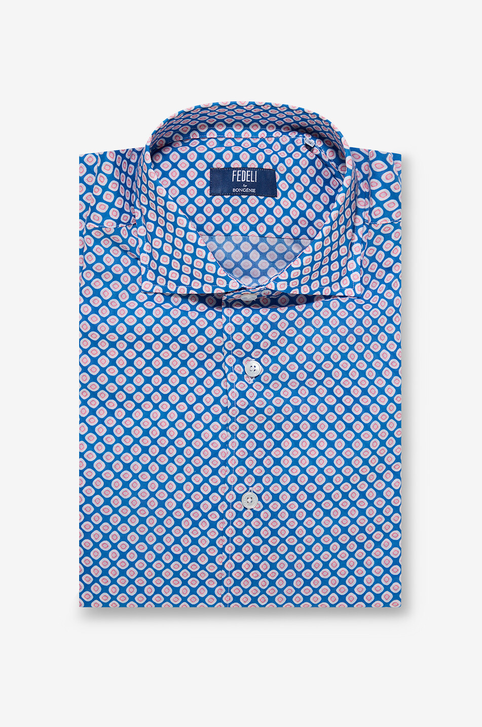 Bedrucktes Hemd mit italienischem Kragen aus Baumwolle Sean