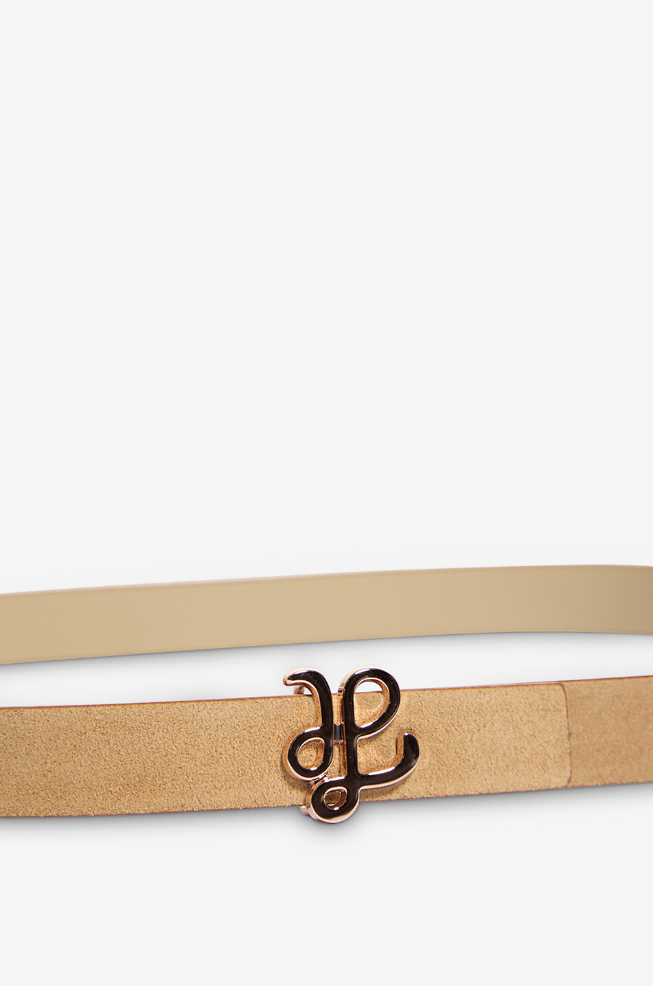 HEMISPHERE Ceinture fine en daim New Horse - 2 cm Femme CAMEL 2