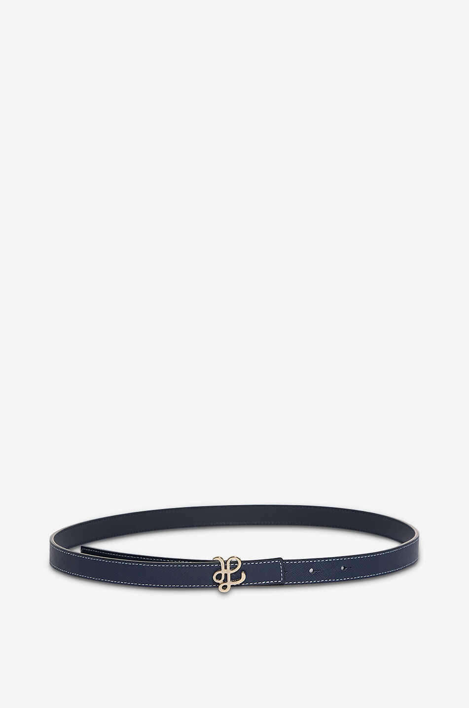 HEMISPHERE New H Glow saffiano leather slim belt - 2 cm Women BLUE 1